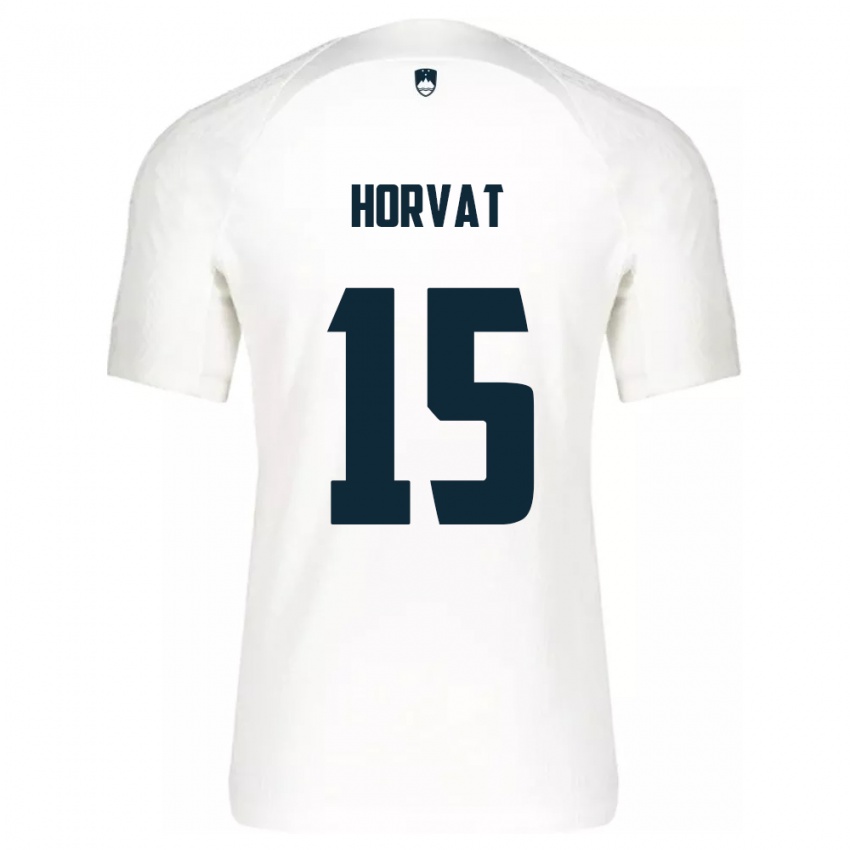 Herren Slowenien Tomi Horvat #15 Weiß Heimtrikot Trikot 24-26 T-Shirt Schweiz