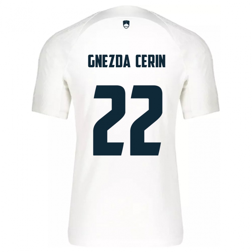 Herren Slowenien Adam Gnezda Cerin #22 Weiß Heimtrikot Trikot 24-26 T-Shirt Schweiz