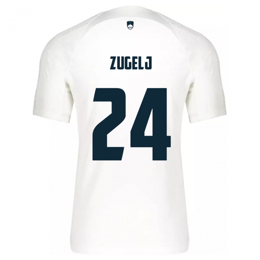Herren Slowenien Nino Zugelj #24 Weiß Heimtrikot Trikot 24-26 T-Shirt Schweiz