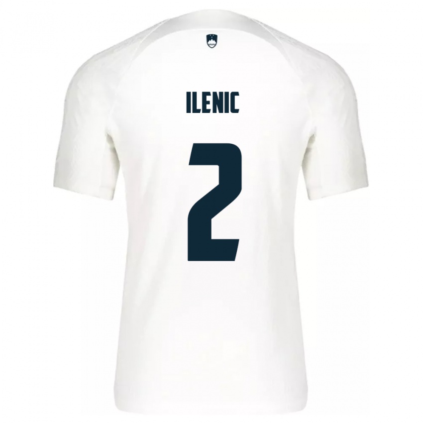 Herren Slowenien Mitja Ilenic #2 Weiß Heimtrikot Trikot 24-26 T-Shirt Schweiz