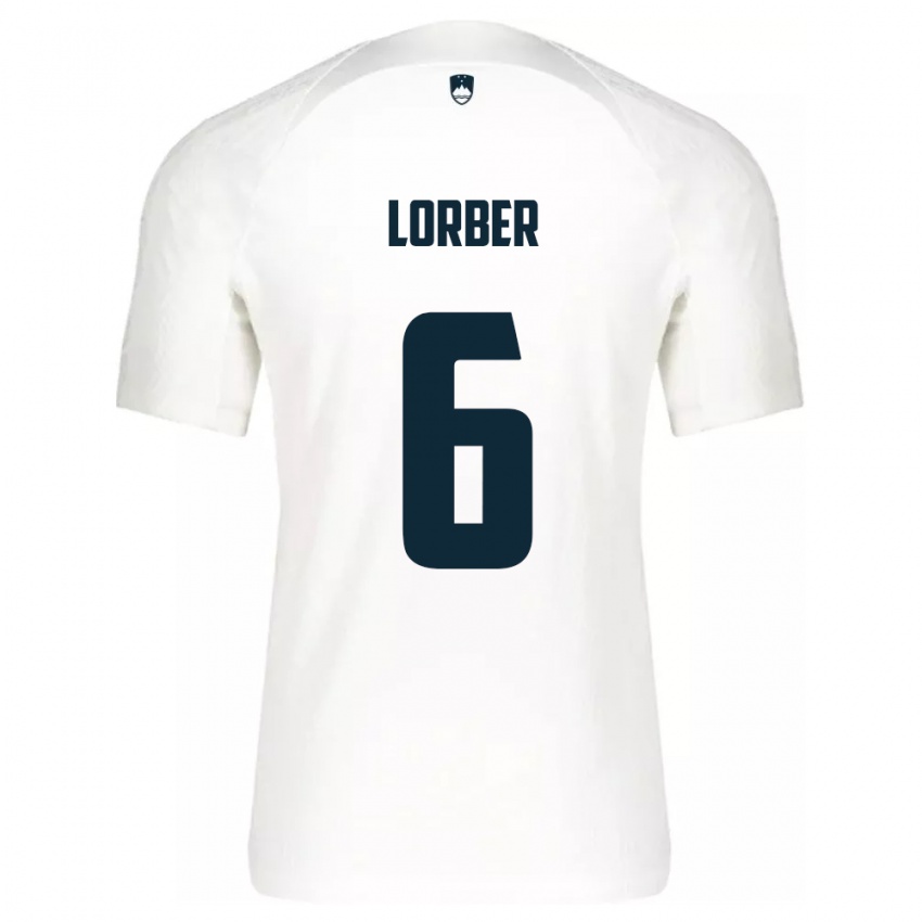 Herren Slowenien Marcel Lorber #6 Weiß Heimtrikot Trikot 24-26 T-Shirt Schweiz