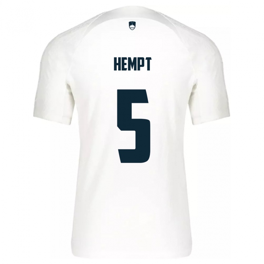 Herren Slowenien Lukas Hempt #5 Weiß Heimtrikot Trikot 24-26 T-Shirt Schweiz