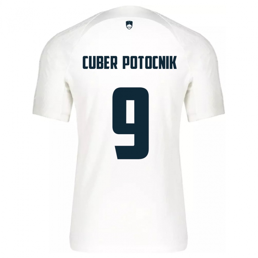 Herren Slowenien Jaka Cuber Potocnik #9 Weiß Heimtrikot Trikot 24-26 T-Shirt Schweiz