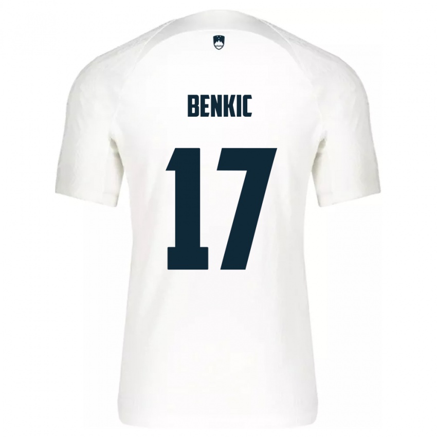 Herren Slowenien Kevin Benkic #17 Weiß Heimtrikot Trikot 24-26 T-Shirt Schweiz