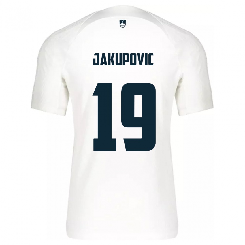 Herren Slowenien Aldin Jakupovic #19 Weiß Heimtrikot Trikot 24-26 T-Shirt Schweiz