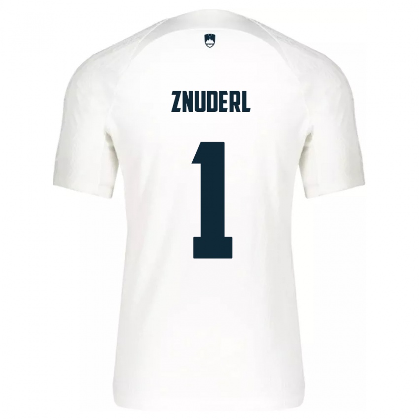 Herren Slowenien Tai Znuderl #1 Weiß Heimtrikot Trikot 24-26 T-Shirt Schweiz