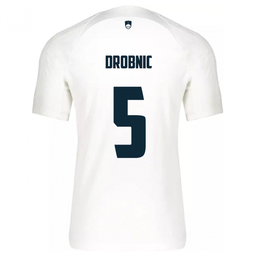 Herren Slowenien Dominik Drobnic #5 Weiß Heimtrikot Trikot 24-26 T-Shirt Schweiz