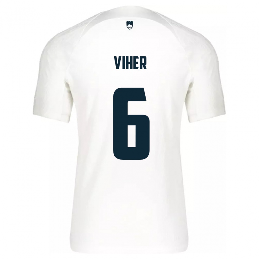 Herren Slowenien Nejc Viher #6 Weiß Heimtrikot Trikot 24-26 T-Shirt Schweiz