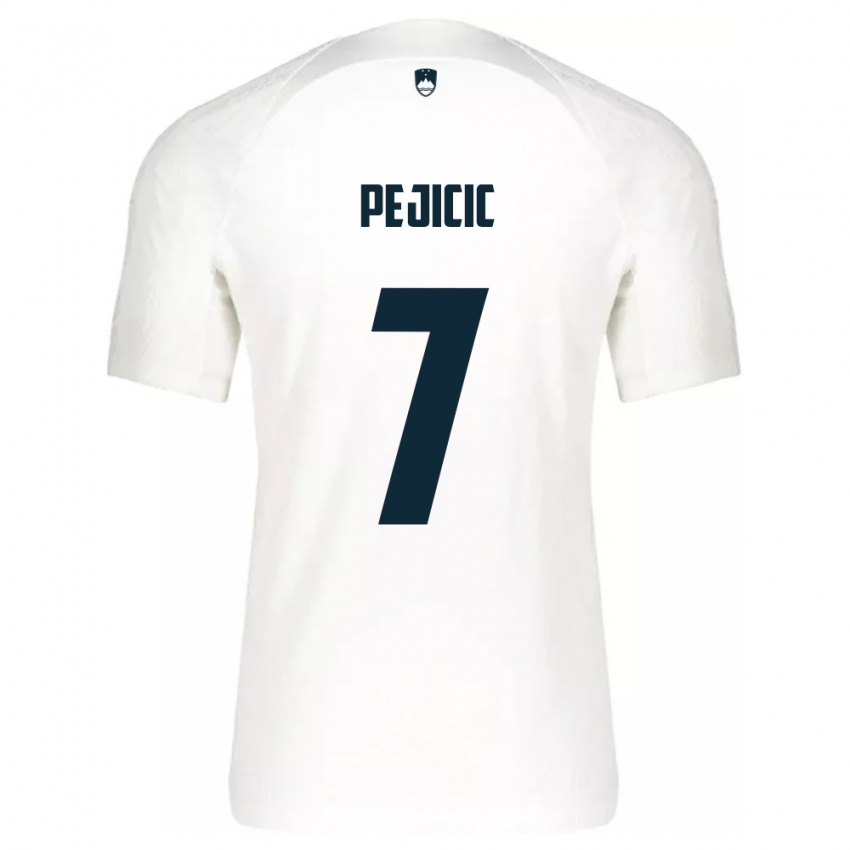 Herren Slowenien David Pejičić #7 Weiß Heimtrikot Trikot 24-26 T-Shirt Schweiz