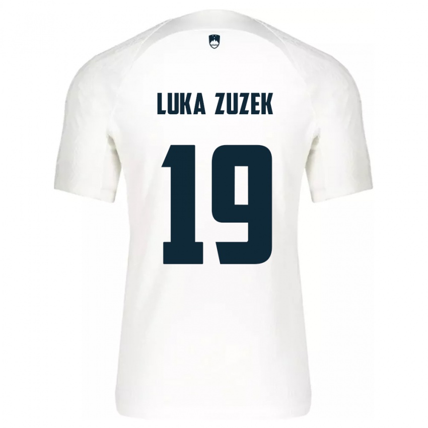 Herren Slowenien Zan Luka Zuzek #19 Weiß Heimtrikot Trikot 24-26 T-Shirt Schweiz