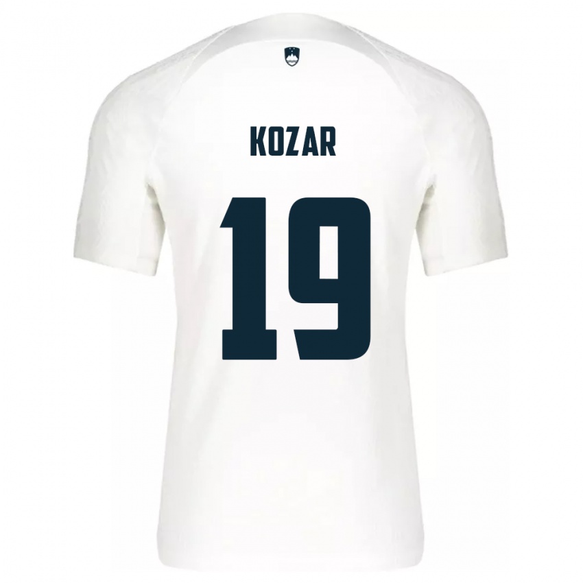 Herren Slowenien Kristjan Kozar #19 Weiß Heimtrikot Trikot 24-26 T-Shirt Schweiz