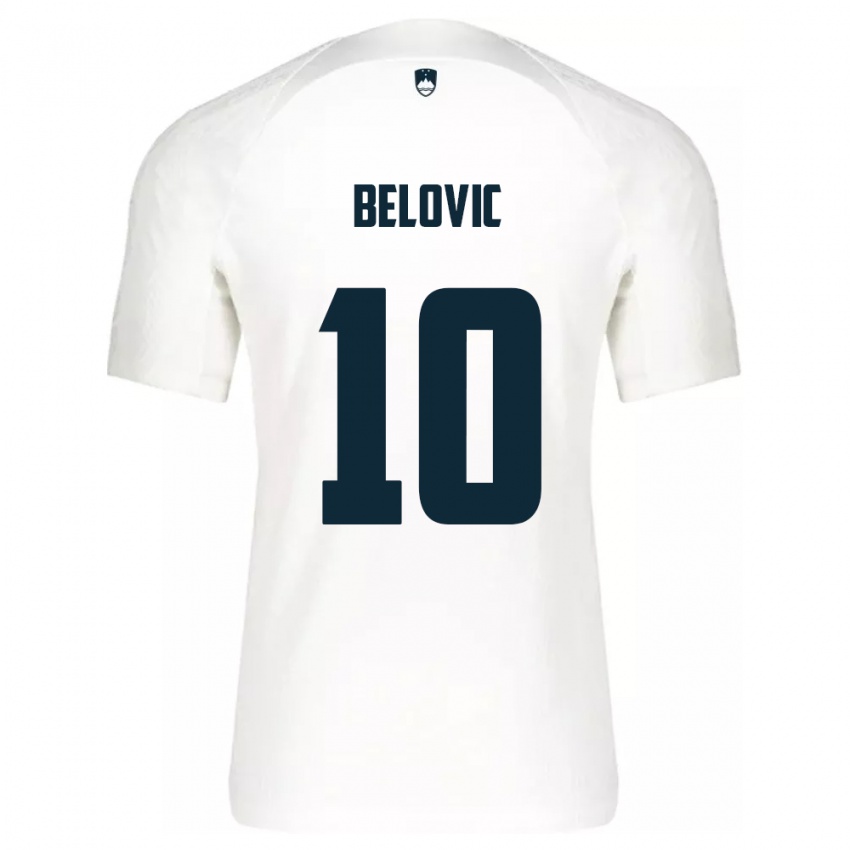 Herren Slowenien Nik Belovic #10 Weiß Heimtrikot Trikot 24-26 T-Shirt Schweiz