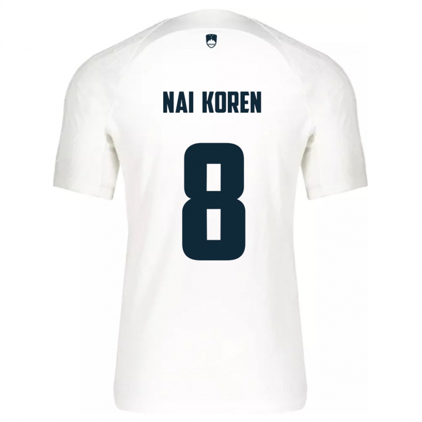 Herren Slowenien Tian Nai Koren #8 Weiß Heimtrikot Trikot 24-26 T-Shirt Schweiz