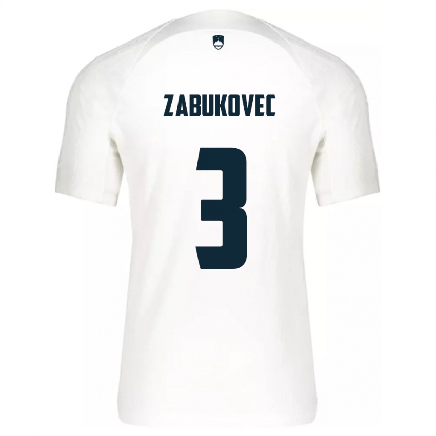 Herren Slowenien Anze Zabukovec #3 Weiß Heimtrikot Trikot 24-26 T-Shirt Schweiz