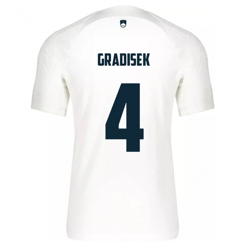 Herren Slowenien Sara Gradišek #4 Weiß Heimtrikot Trikot 24-26 T-Shirt Schweiz