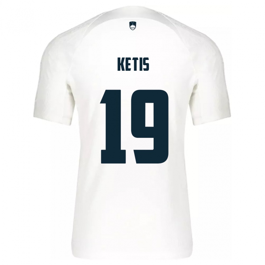 Herren Slowenien Sara Ketiš #19 Weiß Heimtrikot Trikot 24-26 T-Shirt Schweiz