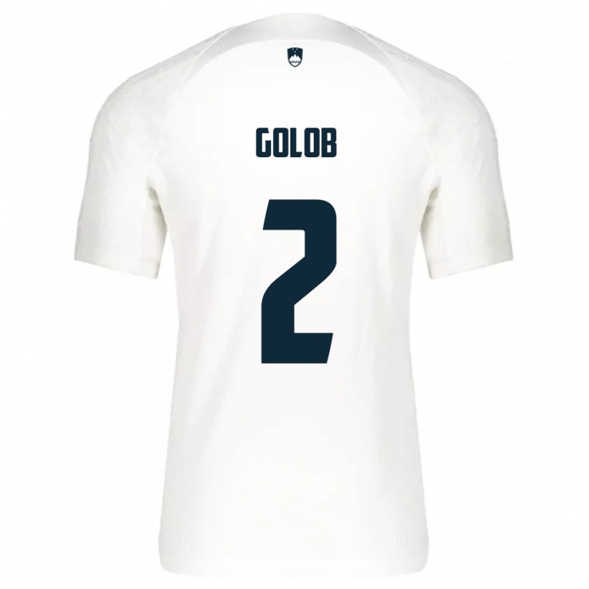 Herren Slowenien Lana Golob #2 Weiß Heimtrikot Trikot 24-26 T-Shirt Schweiz