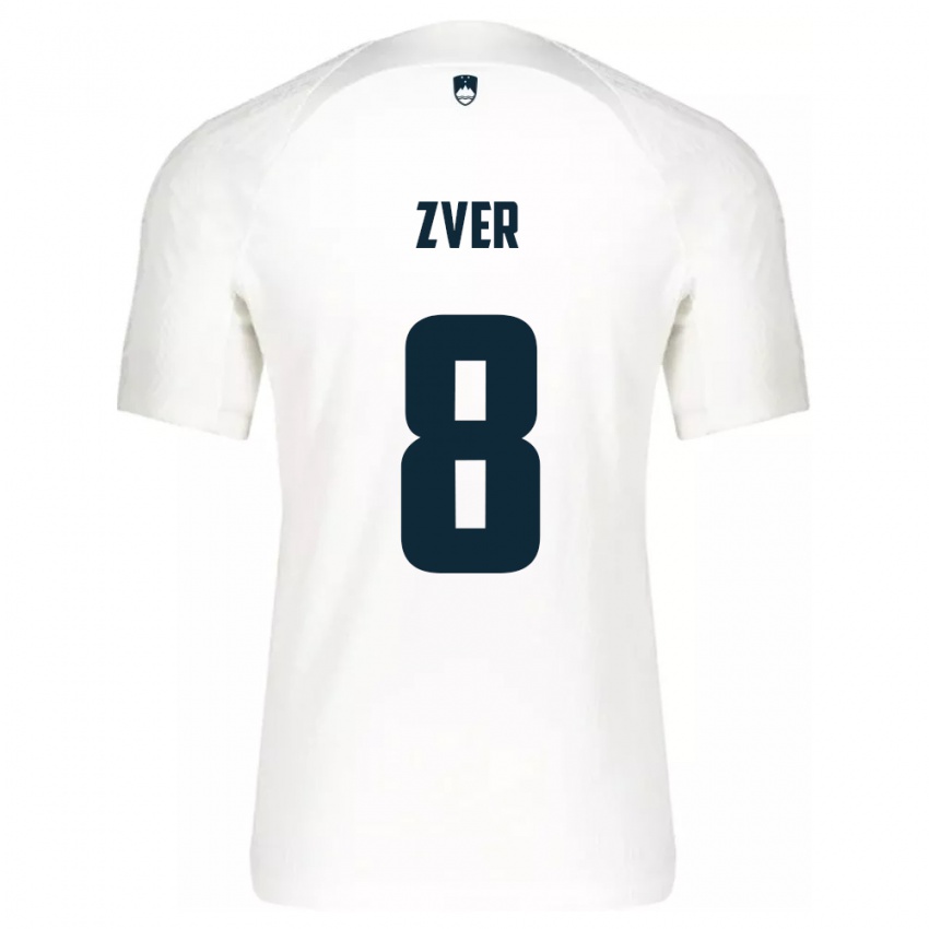 Herren Slowenien Mateja Zver #8 Weiß Heimtrikot Trikot 24-26 T-Shirt Schweiz