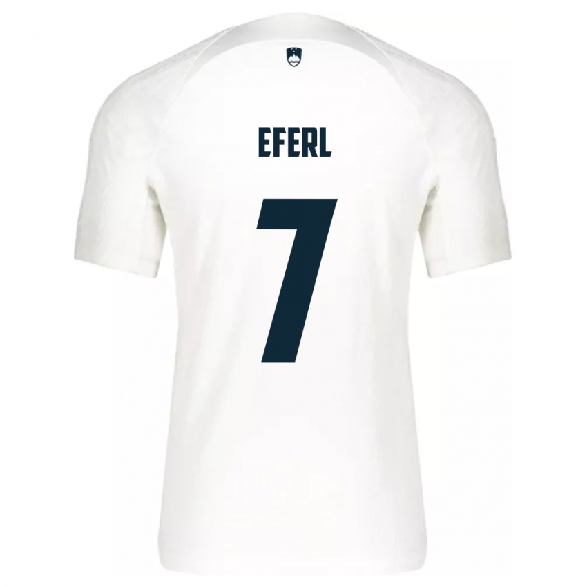 Herren Slowenien Anja Eferl #7 Weiß Heimtrikot Trikot 24-26 T-Shirt Schweiz