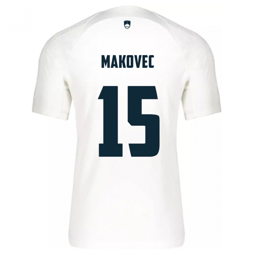 Herren Slowenien Sara Makovec #15 Weiß Heimtrikot Trikot 24-26 T-Shirt Schweiz