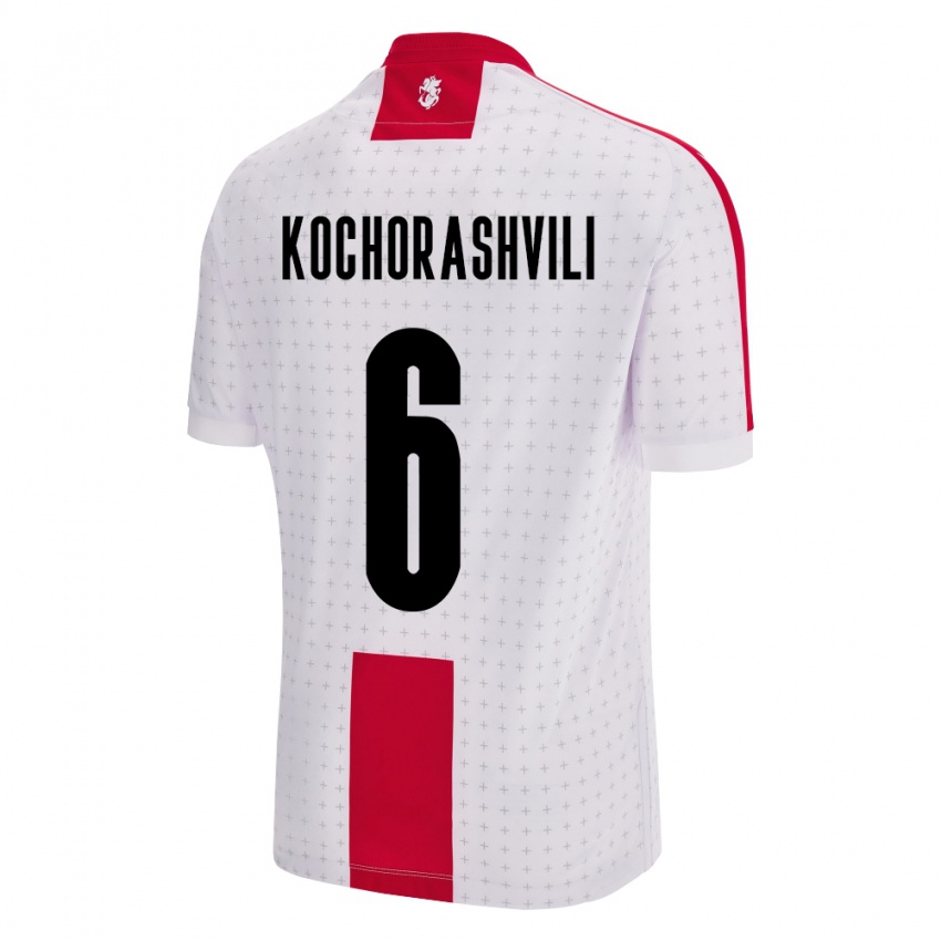 Herren Georgien Giorgi Kochorashvili #6 Weiß Heimtrikot Trikot 24-26 T-Shirt Schweiz