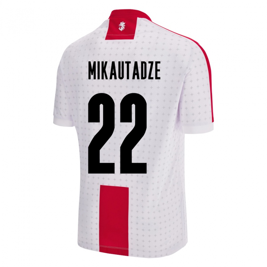 Herren Georgien Georges Mikautadze #22 Weiß Heimtrikot Trikot 24-26 T-Shirt Schweiz
