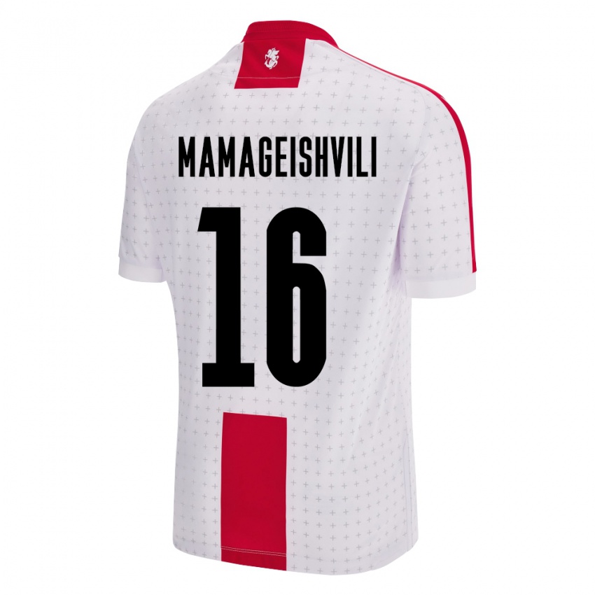 Herren Georgien Gizo Mamageishvili #16 Weiß Heimtrikot Trikot 24-26 T-Shirt Schweiz