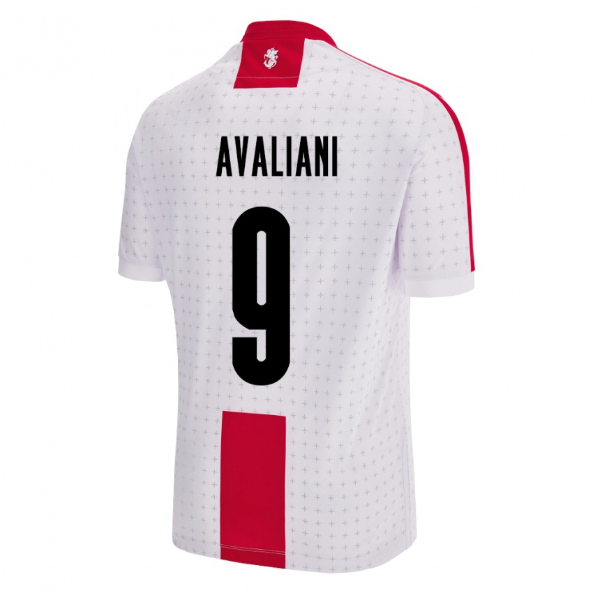 Herren Georgien Aleksandre Avaliani #9 Weiß Heimtrikot Trikot 24-26 T-Shirt Schweiz