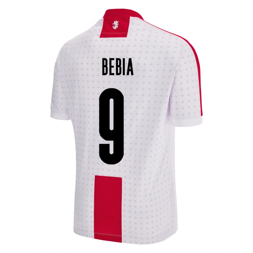 Herren Georgien Maiko Bebia #9 Weiß Heimtrikot Trikot 24-26 T-Shirt Schweiz