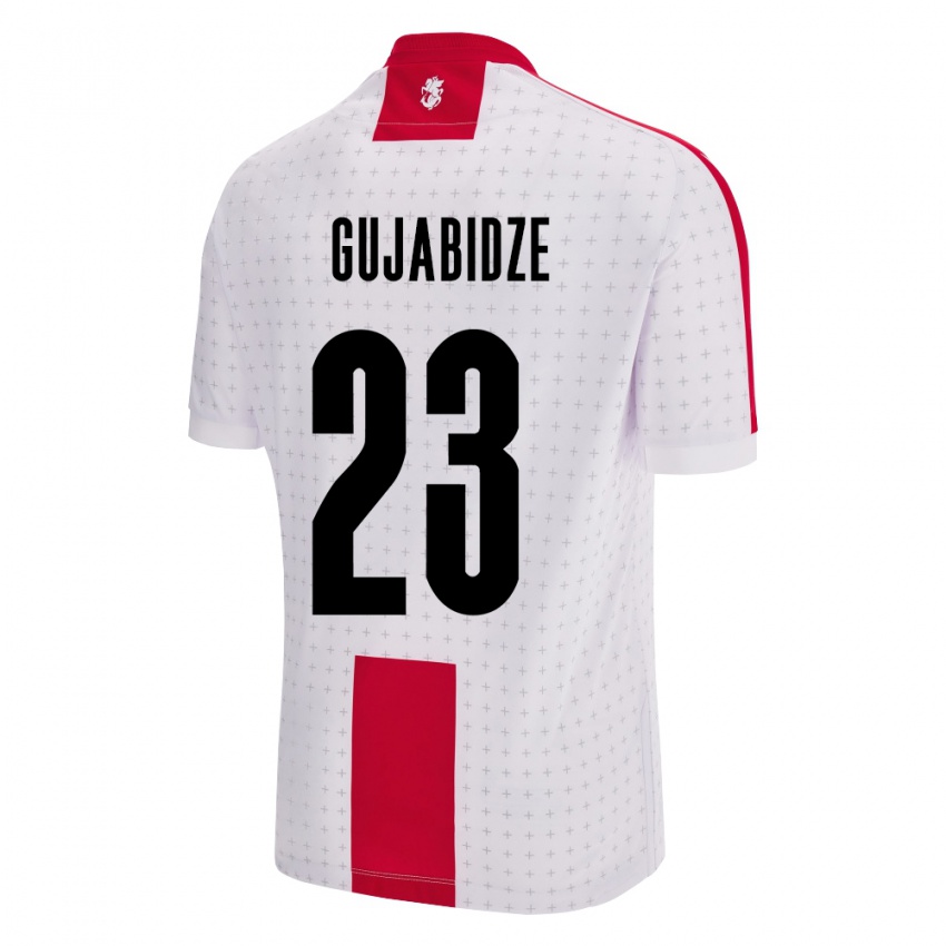 Herren Georgien Nino Gujabidze #23 Weiß Heimtrikot Trikot 24-26 T-Shirt Schweiz