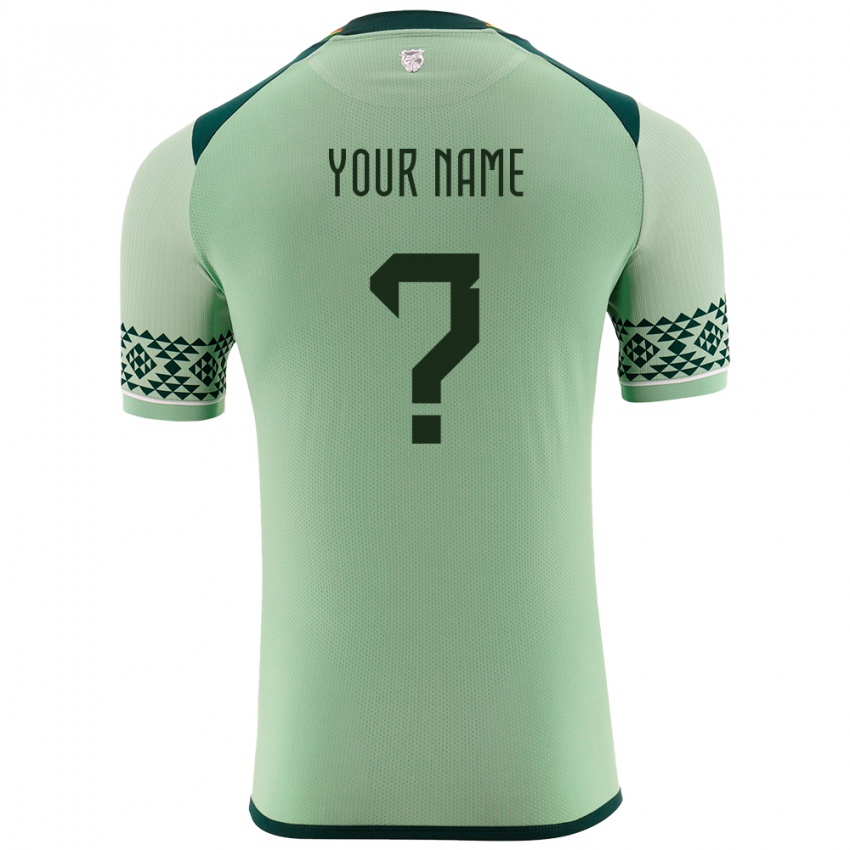 Herren Bolivien Ihren Namen #0 Hellgrün Heimtrikot Trikot 24-26 T-Shirt Schweiz
