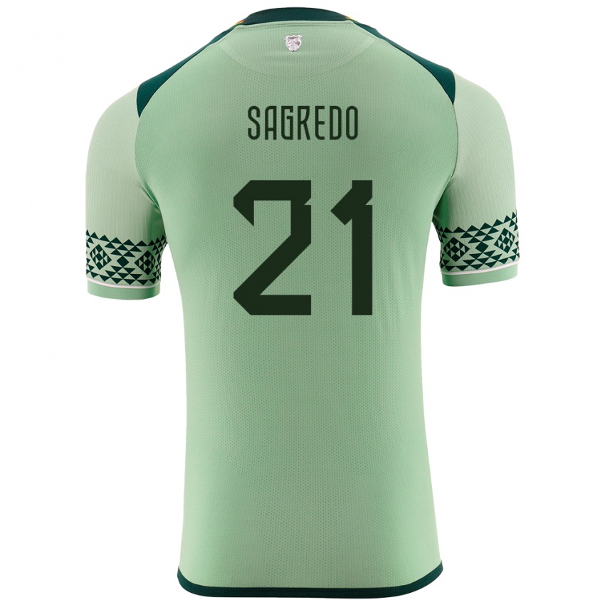 Herren Bolivien José Sagredo #21 Hellgrün Heimtrikot Trikot 24-26 T-Shirt Schweiz