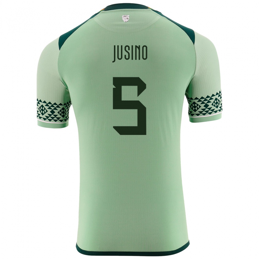 Herren Bolivien Adrián Jusino #5 Hellgrün Heimtrikot Trikot 24-26 T-Shirt Schweiz