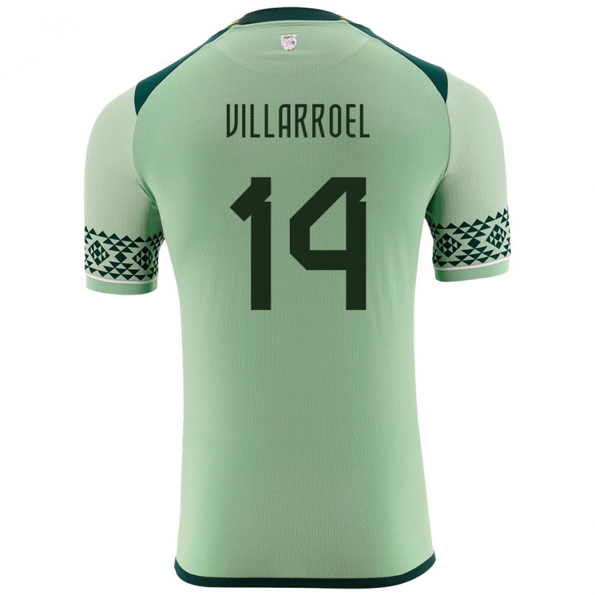 Herren Bolivien Moisés Villarroel #14 Hellgrün Heimtrikot Trikot 24-26 T-Shirt Schweiz