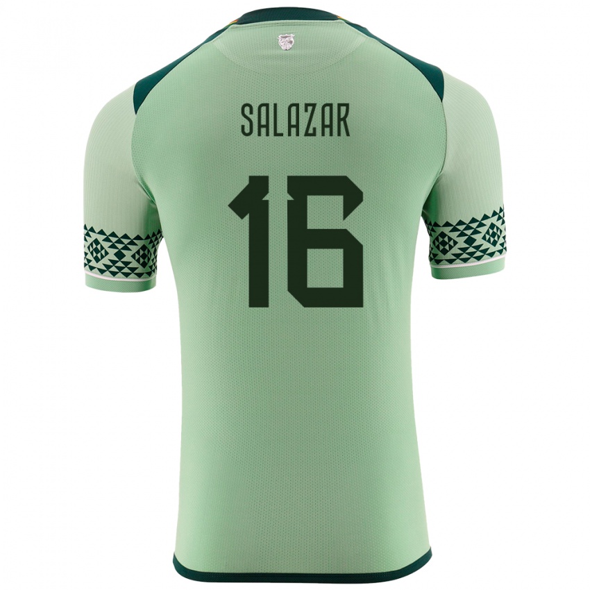 Herren Bolivien Marco Salazar #16 Hellgrün Heimtrikot Trikot 24-26 T-Shirt Schweiz