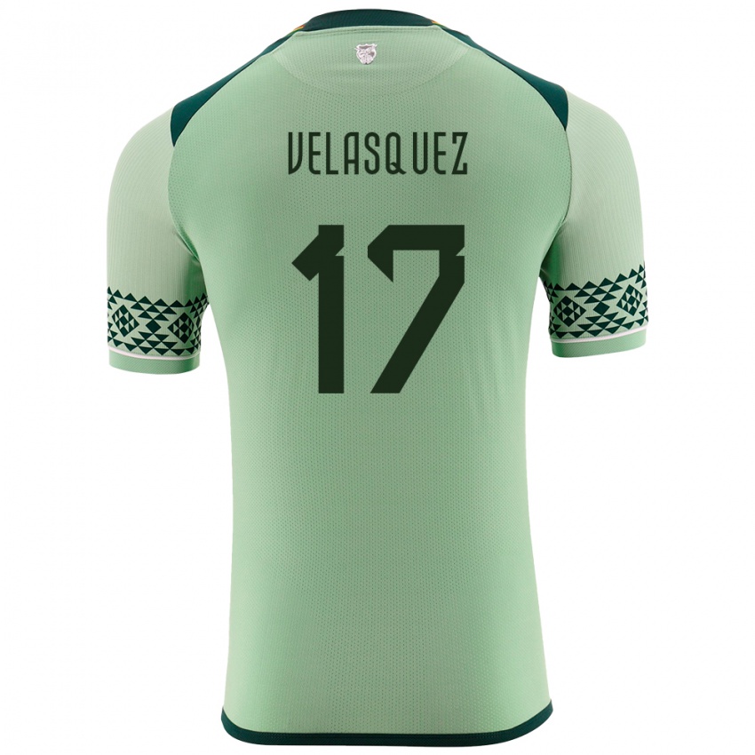 Herren Bolivien Jhon Velásquez #17 Hellgrün Heimtrikot Trikot 24-26 T-Shirt Schweiz