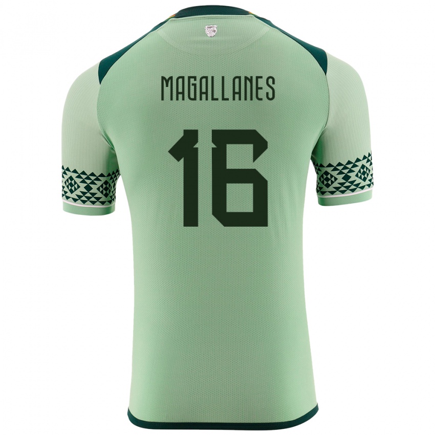 Herren Bolivien Juan Magallanes #16 Hellgrün Heimtrikot Trikot 24-26 T-Shirt Schweiz