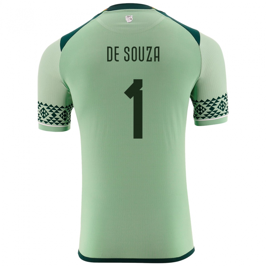 Herren Bolivien Victor De Souza #1 Hellgrün Heimtrikot Trikot 24-26 T-Shirt Schweiz