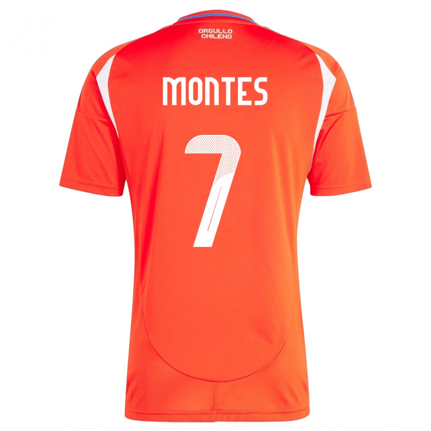 Herren Chile Clemente Montes #7 Rot Heimtrikot Trikot 24-26 T-Shirt Schweiz