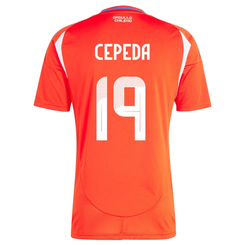 Herren Chile Lucas Cepeda #19 Rot Heimtrikot Trikot 24-26 T-Shirt Schweiz