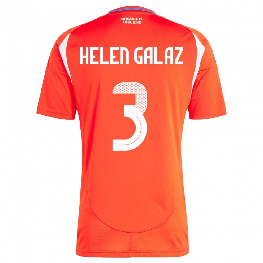 Herren Chile Su Helen Galaz #3 Rot Heimtrikot Trikot 24-26 T-Shirt Schweiz