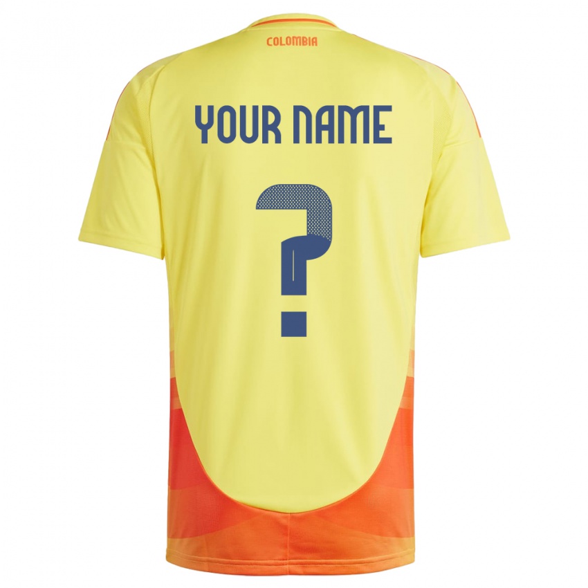 Herren Kolumbien Ihren Namen #0 Gelb Heimtrikot Trikot 24-26 T-Shirt Schweiz