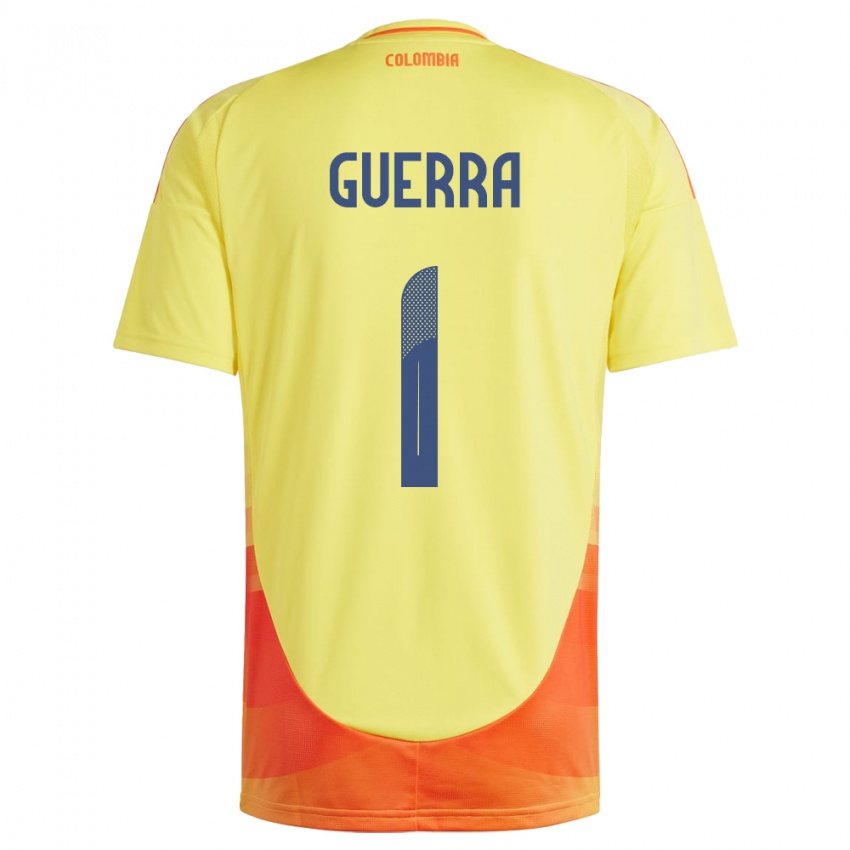 Herren Kolumbien Sebastián Guerra #1 Gelb Heimtrikot Trikot 24-26 T-Shirt Schweiz