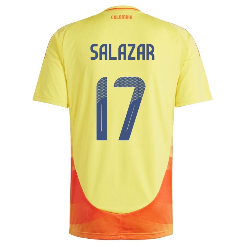 Herren Kolumbien Andrés Salazar #17 Gelb Heimtrikot Trikot 24-26 T-Shirt Schweiz