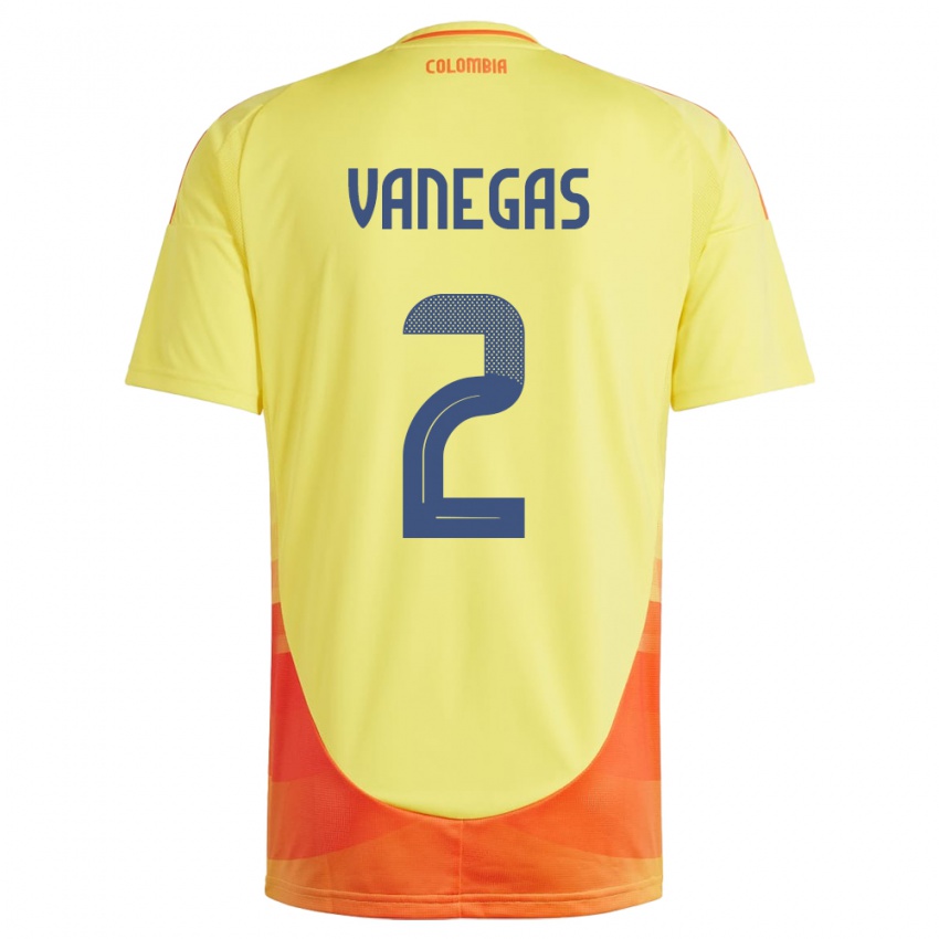Herren Kolumbien Manuela Vanegas #2 Gelb Heimtrikot Trikot 24-26 T-Shirt Schweiz