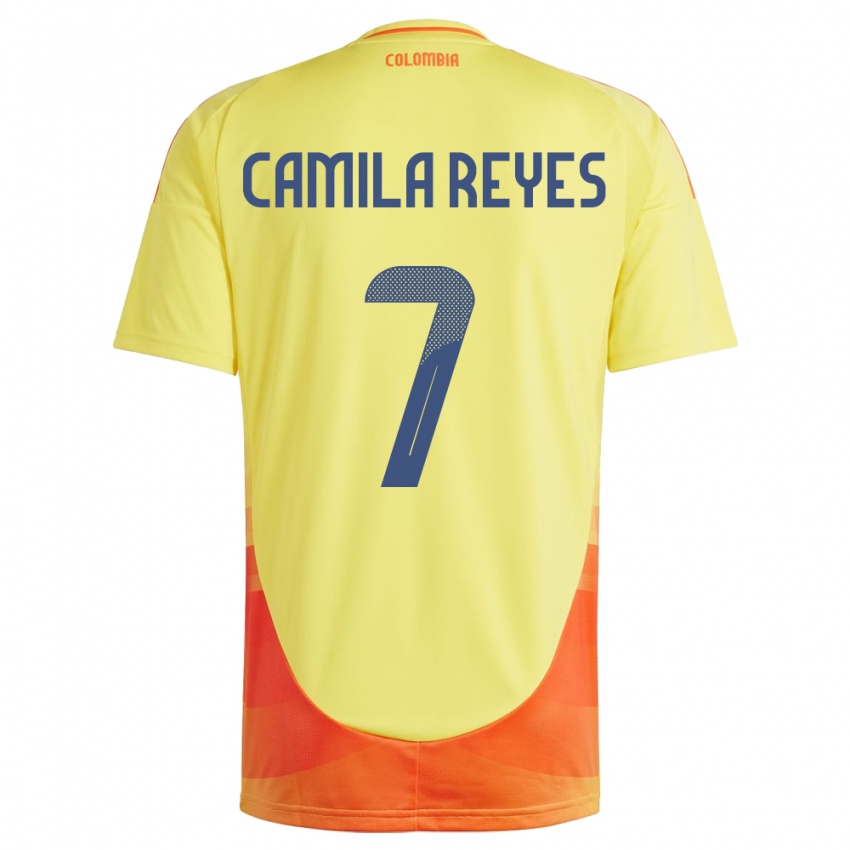 Herren Kolumbien María Camila Reyes #7 Gelb Heimtrikot Trikot 24-26 T-Shirt Schweiz