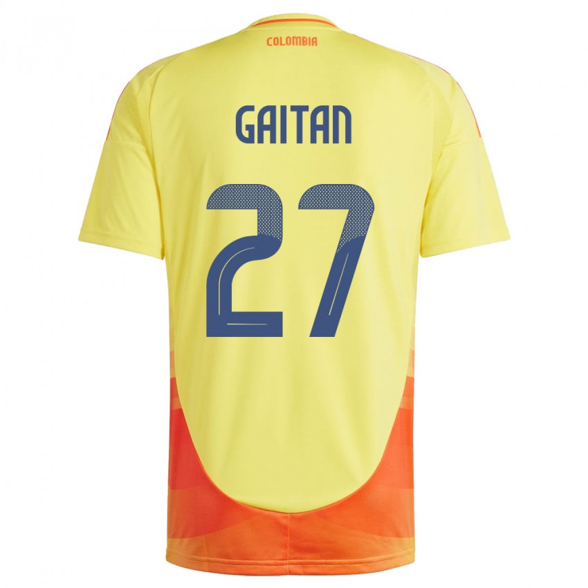 Herren Kolumbien Natalia Gaitán #27 Gelb Heimtrikot Trikot 24-26 T-Shirt Schweiz