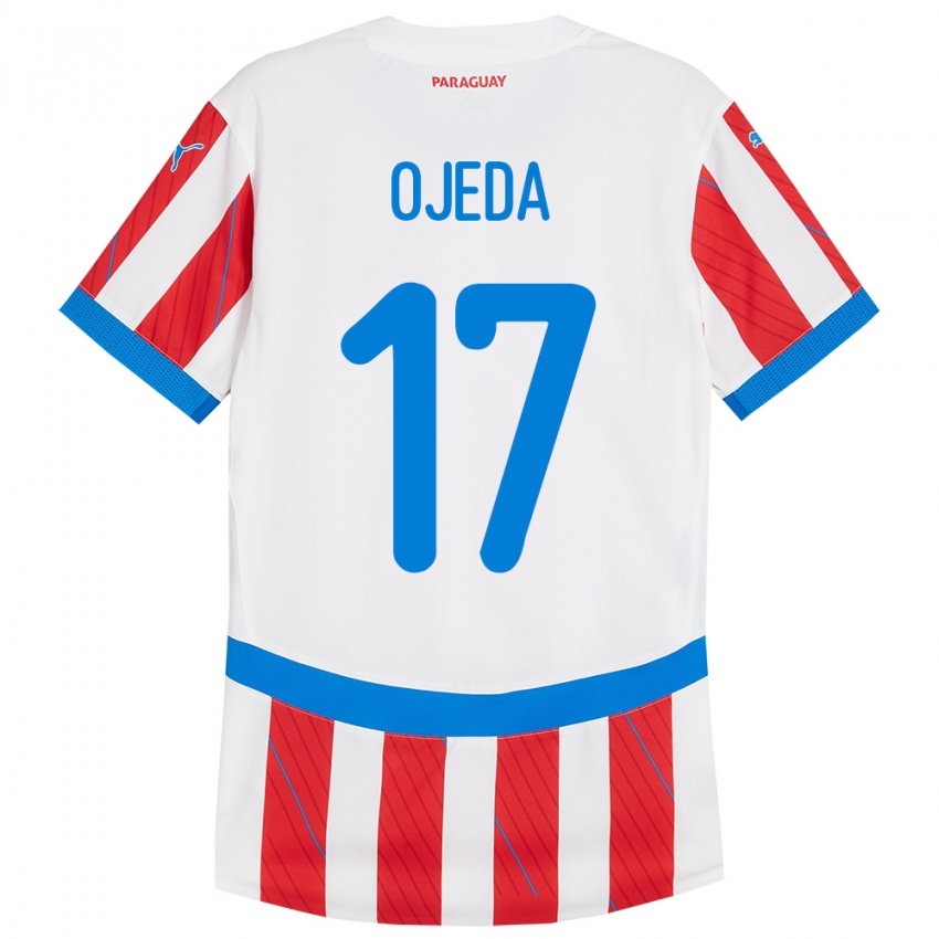 Herren Paraguay Deisy Ojeda #17 Weiß Rot Heimtrikot Trikot 24-26 T-Shirt Schweiz