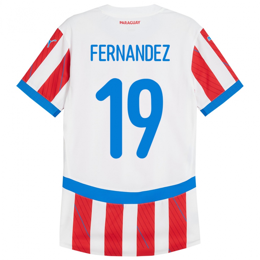 Herren Paraguay Rebeca Fernández #19 Weiß Rot Heimtrikot Trikot 24-26 T-Shirt Schweiz