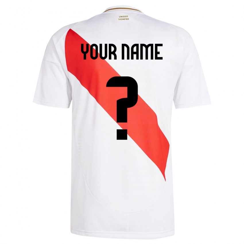 Herren Peru Ihren Namen #0 Weiß Heimtrikot Trikot 24-26 T-Shirt Schweiz